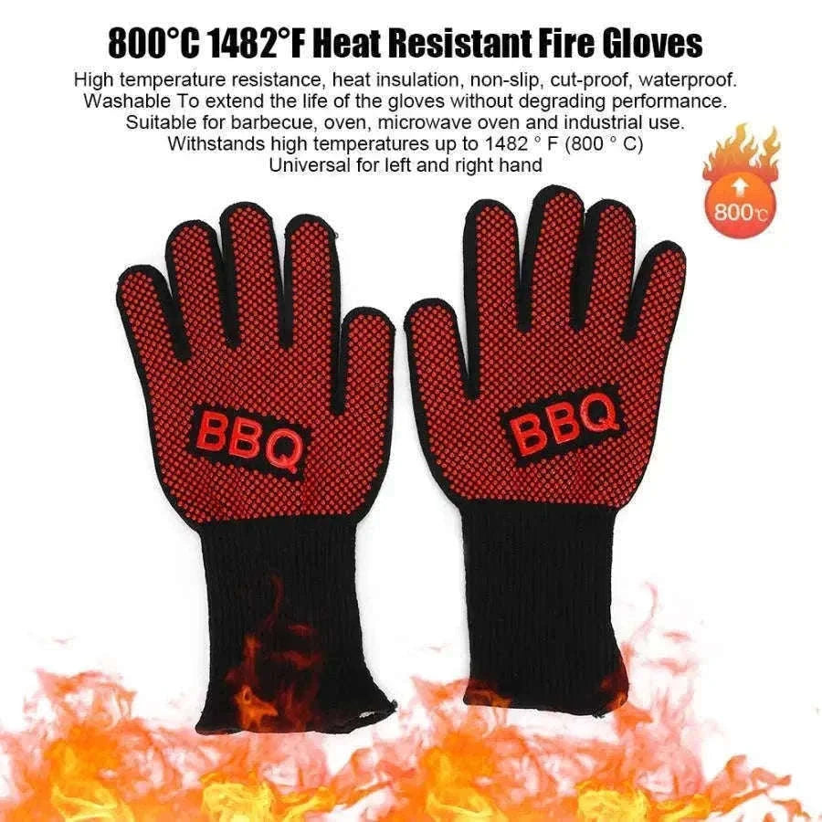 800°C Heat Resistant Fire Gloves for BBQ, Oven, and Baking-Default Title