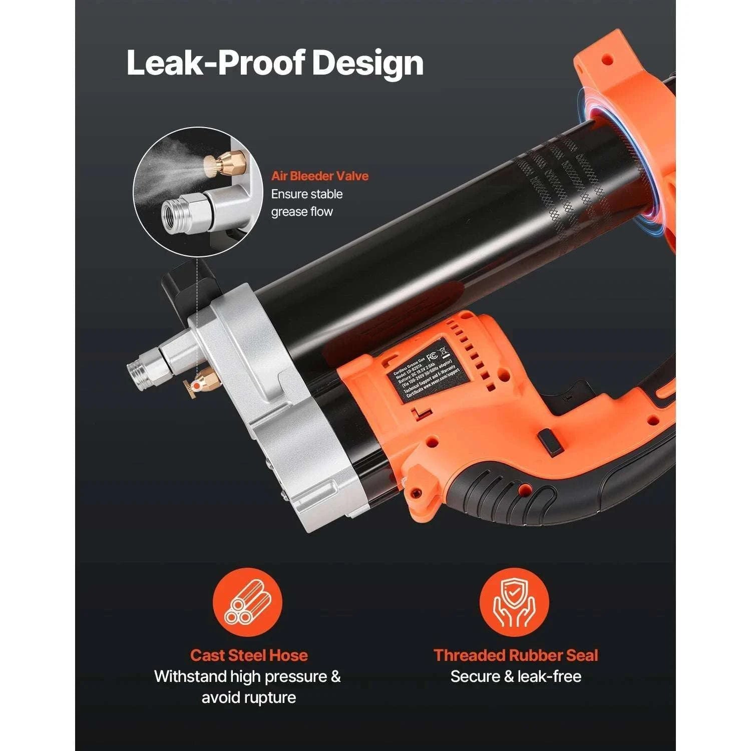 8000 PSI Cordless Electric Grease Gun with 35.4in Hose-8000PSI / United States
