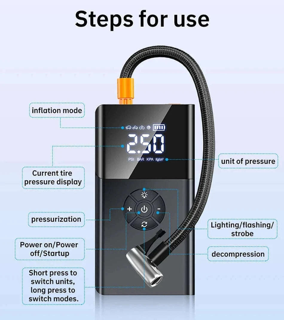 8000A Car Jump Starter with Air Compressor & Portable Power Bank-8000A Ordinary Clip / China Mainland