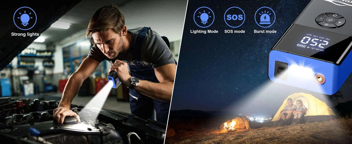 8000A Car Jump Starter with Air Compressor & Portable Power Bank-8000A Ordinary Clip / China Mainland