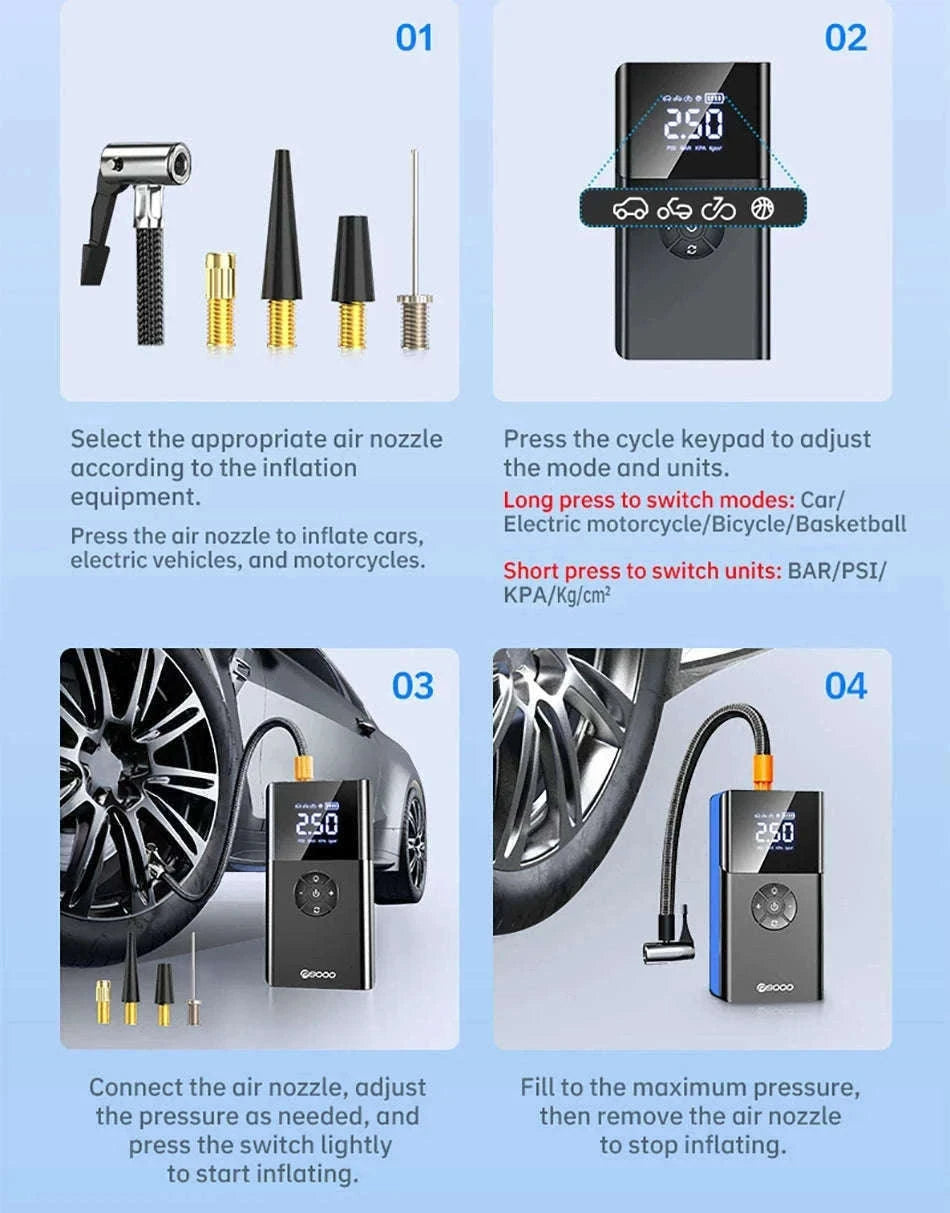 8000A Car Jump Starter with Air Compressor & Portable Power Bank-8000A Ordinary Clip / China Mainland