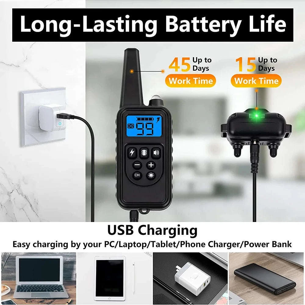 800m Waterproof Dog Training Collar-G / EU Plug