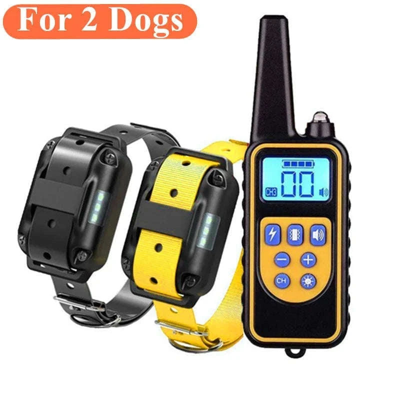800m Waterproof Dog Training Collar with LCD Remote-G / EU Plug