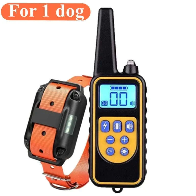 800m Waterproof Dog Training Collar with LCD Remote-G / EU Plug