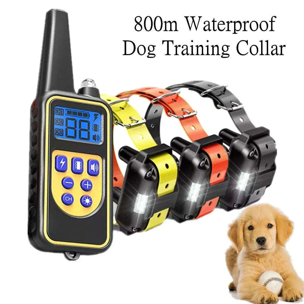 800m Waterproof Dog Training Collar with LCD Remote-G / EU Plug