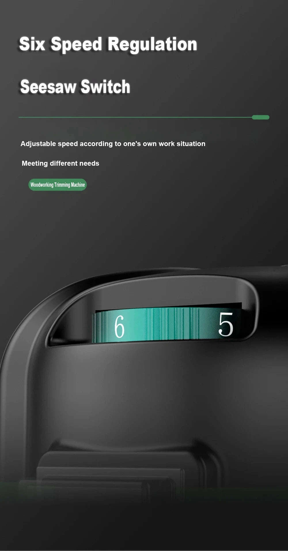 800W 6‑Speed Electric Wood Edge Router Trimmer-Standard / Poland
