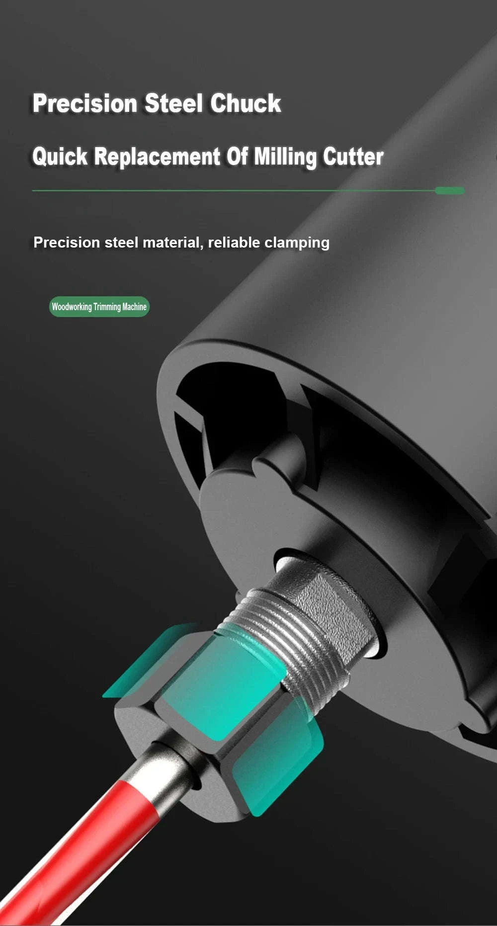 800W 6‑Speed Electric Wood Edge Router Trimmer-Standard / Poland