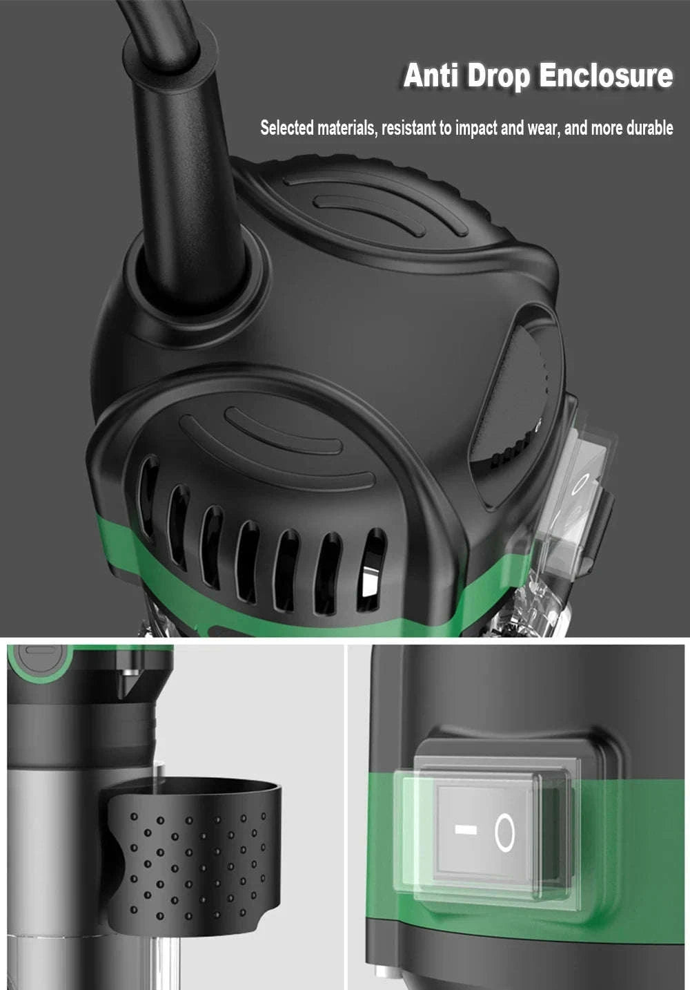 800W 6‑Speed Electric Wood Edge Router Trimmer-Standard / Poland