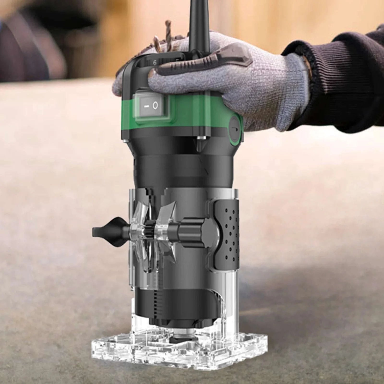 800W 6‑Speed Electric Wood Edge Router Trimmer-Standard / Poland