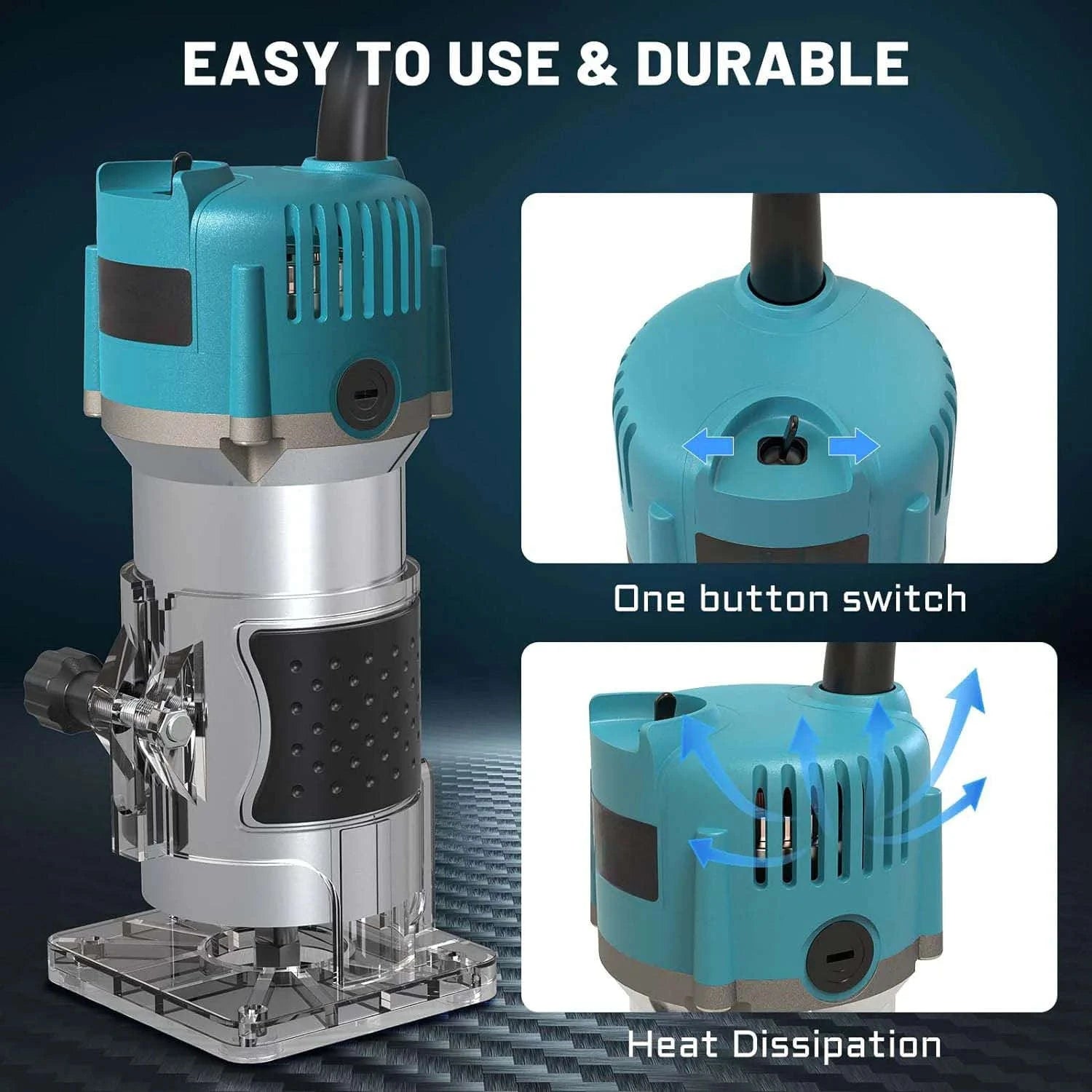 800W Woodworking Electric Trimmer and Woodmilling Machine-EU / Poland