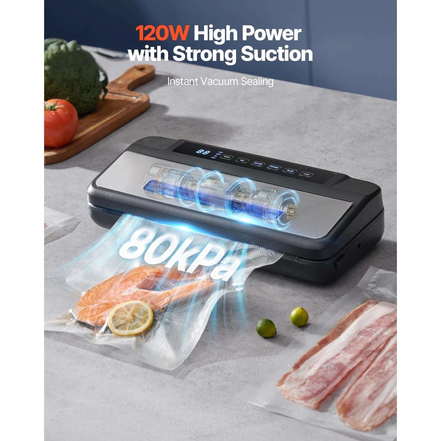 80kPa Electric Vacuum Sealer Machine 7-in-1 Food Storage System-300 x 3mm / United States