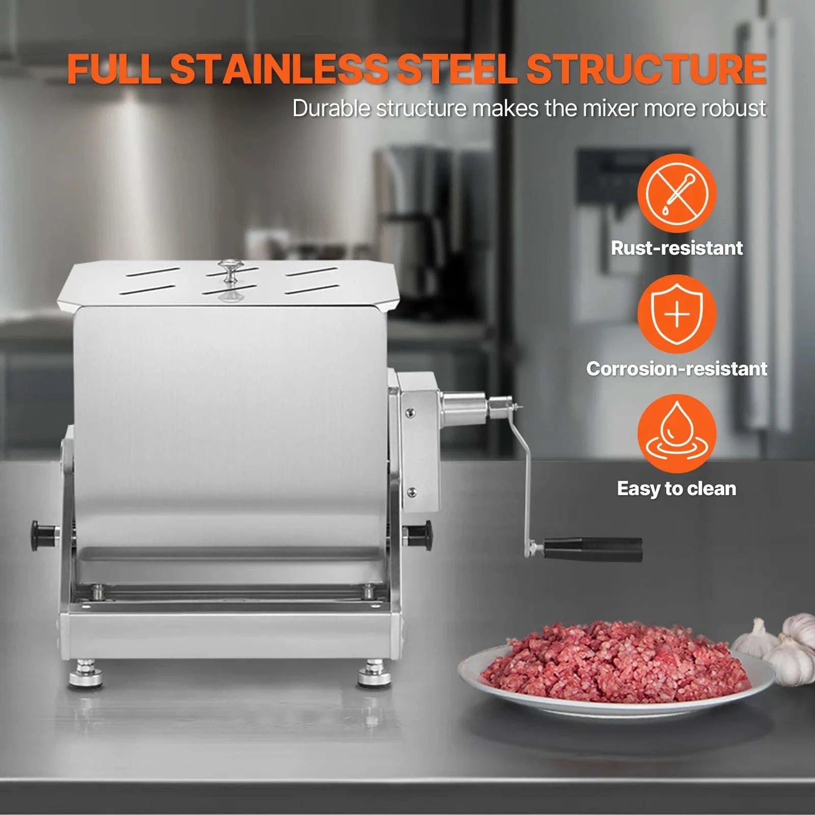 80L Manual Meat Mixer with Tilt Tank and Lid-40L / United States