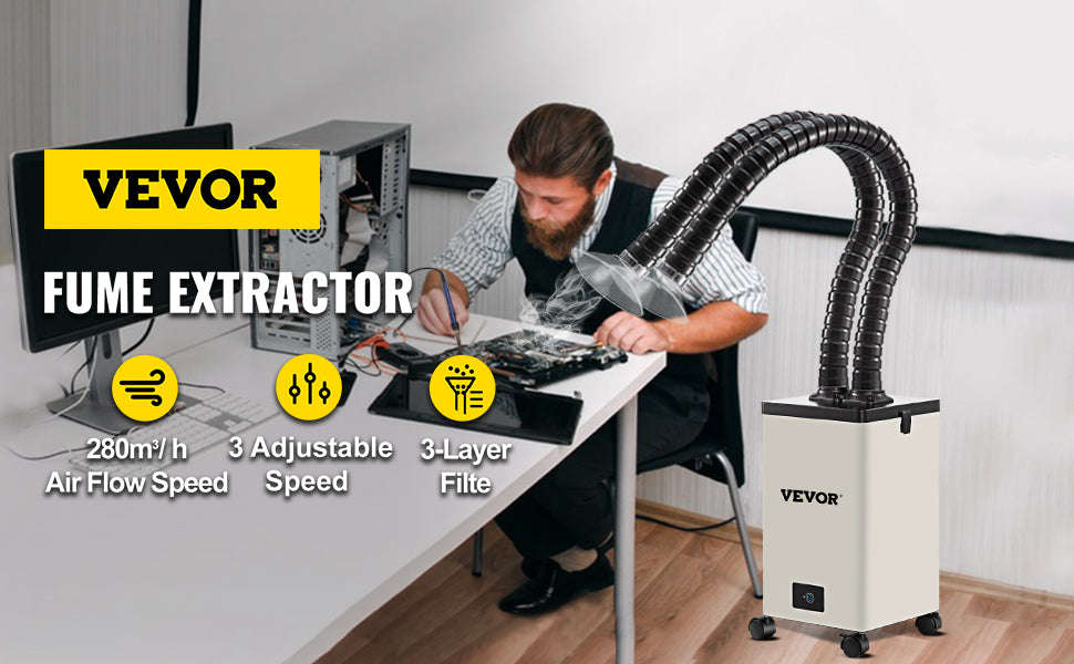 80W 150W Fume Extractor with 3-Stage Filters and 3-Speed Control-80W / Germany