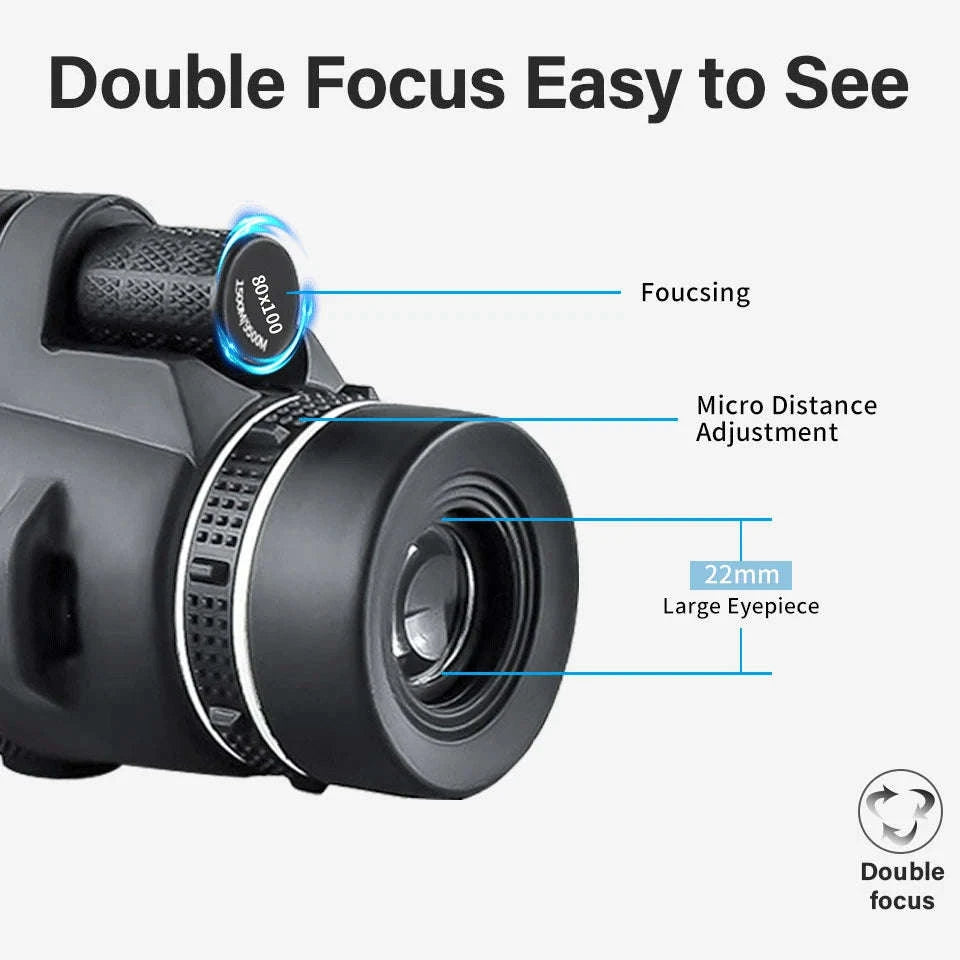 80x100 Monocular Telescope — HD Zoom Long-Range-DDHS-80x100