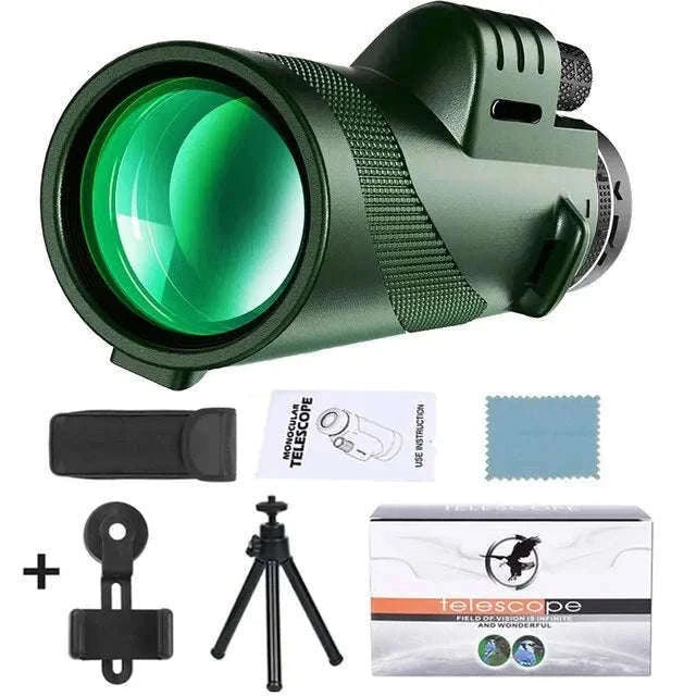 80x100 Monocular Telescope with Tripod and Phone Adapter-DDHS-80x100