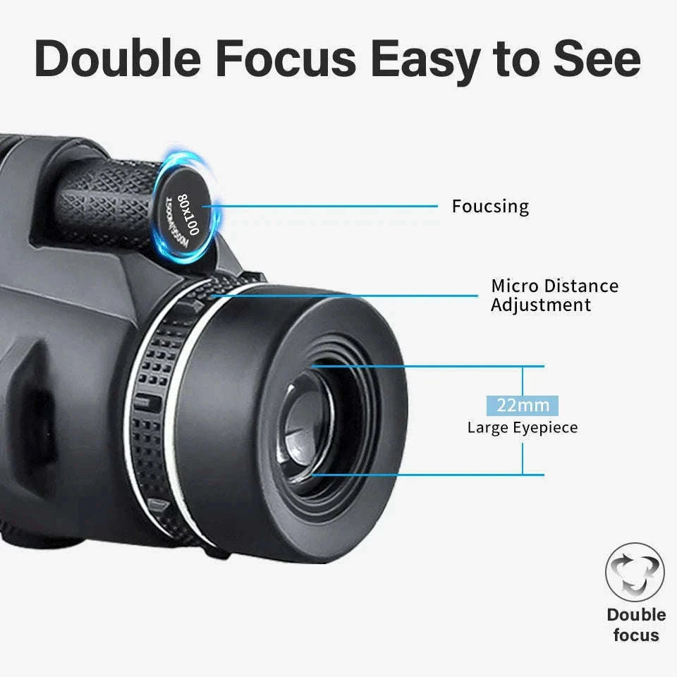 80x100 Monocular Telescope with Tripod and Phone Adapter-DDHS-80x100