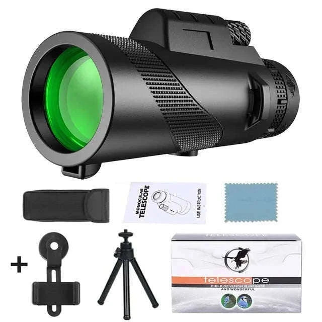 80x100 Monocular Telescope with Tripod and Phone Adapter-DDHS-80x100