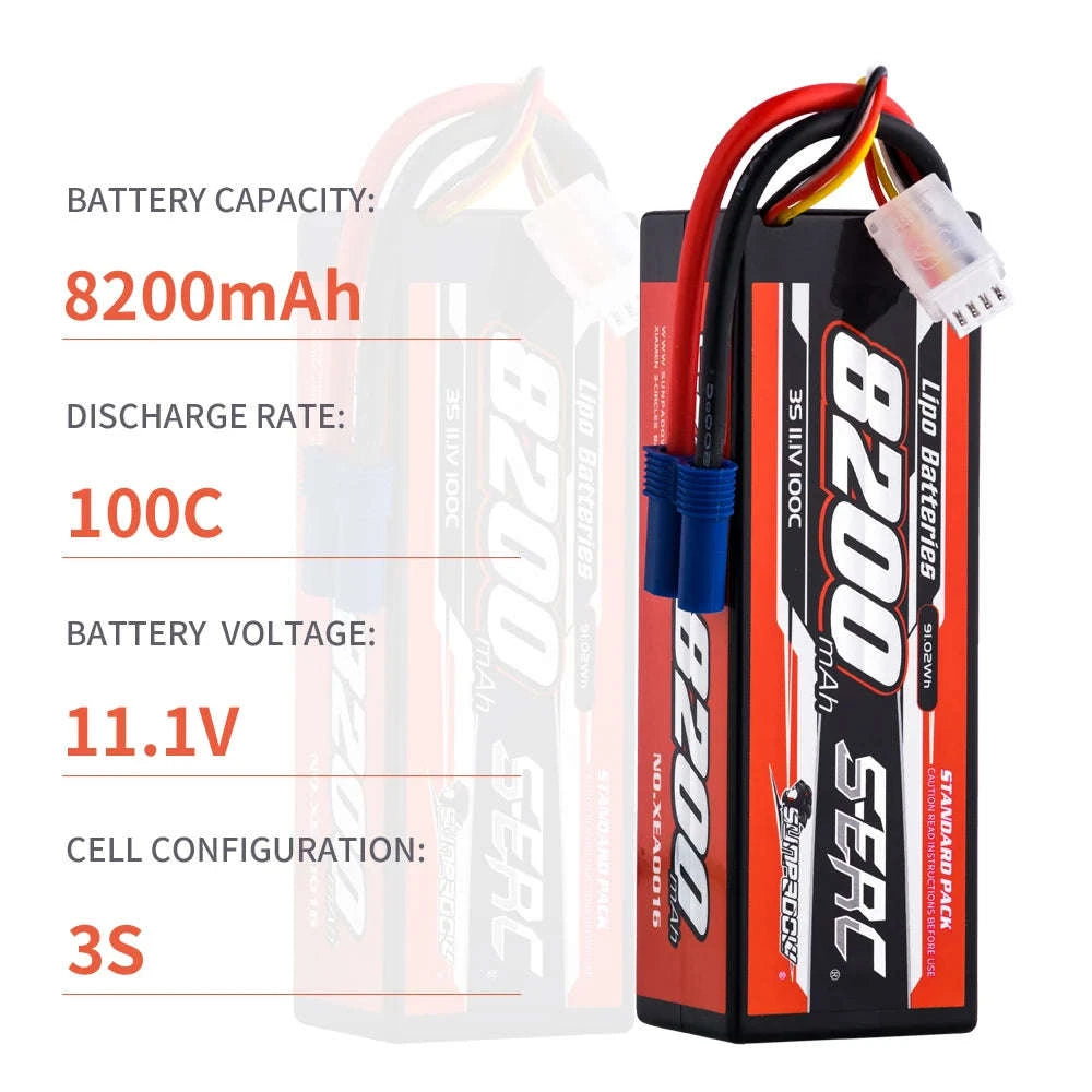 8200mAh Li-Polymer RC Battery 100C-S-8200-3S-100C-EC5 / United States