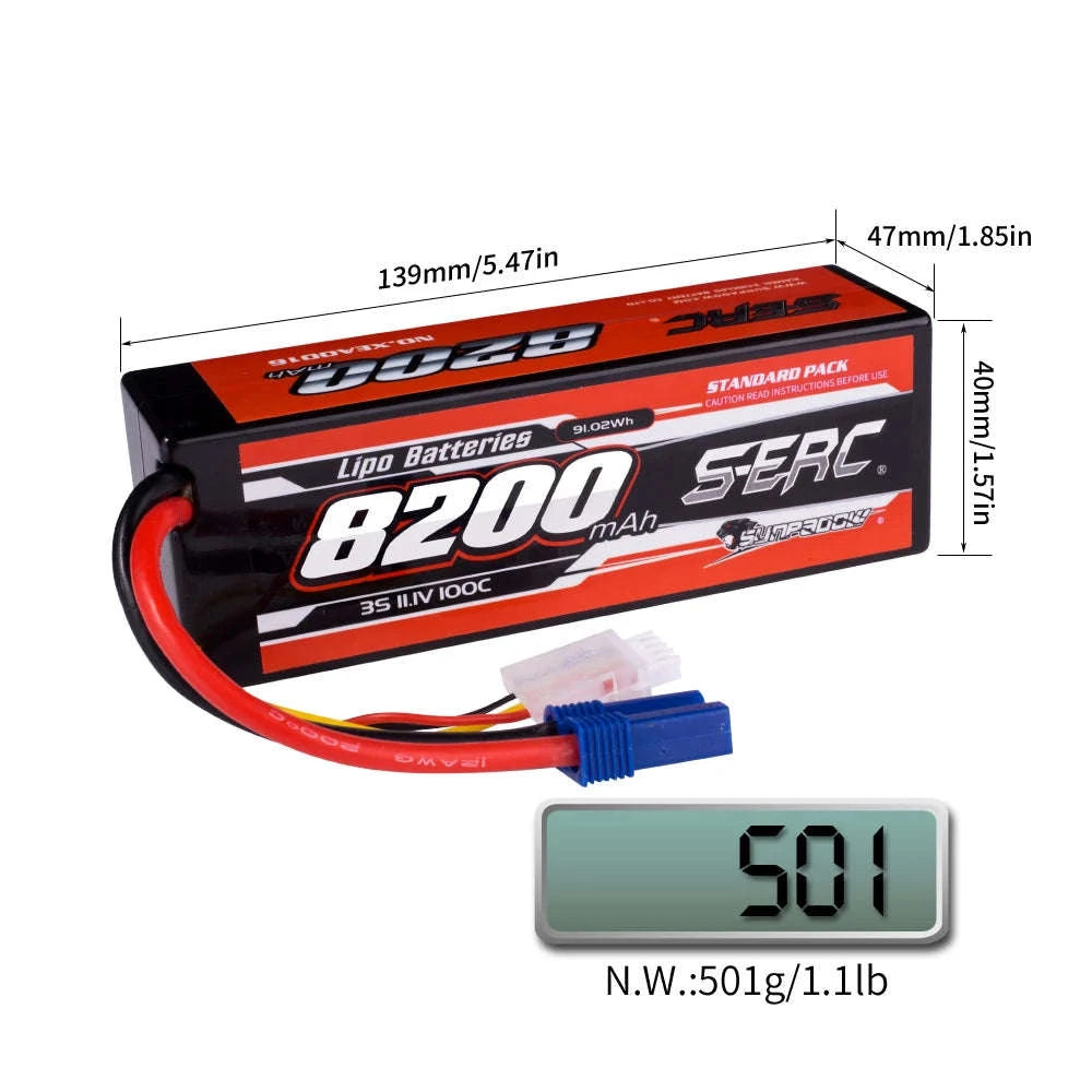 8200mAh Li-Polymer RC Battery 100C-S-8200-3S-100C-EC5 / United States