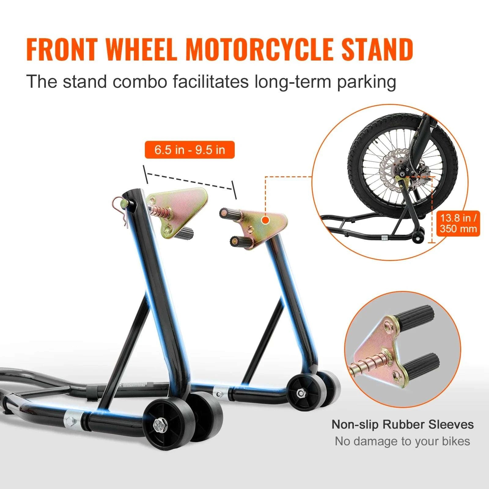 850lb Motorcycle Front & Rear Stand Lift Combo for Stable Maintenance-U Type L Type Fork / United States