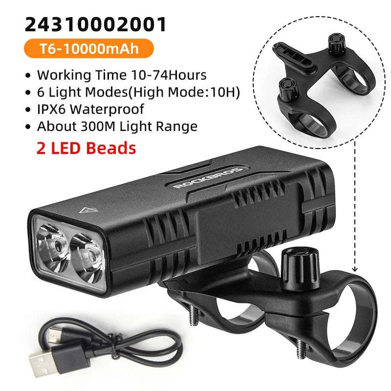 850LM Bike Front Light 10000mAh USB Rechargeable Headlight-24310002001