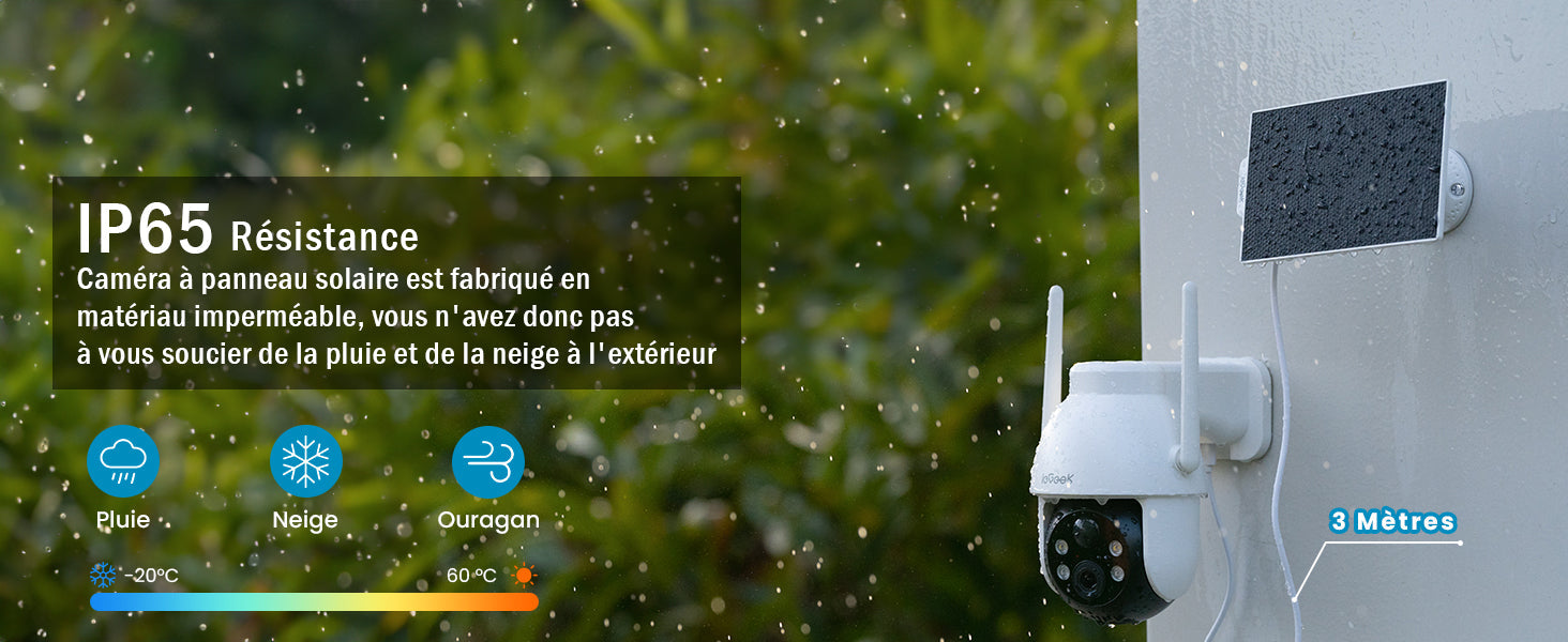 IeGeek 2K 3MP wireless outdoor WiFi monitoring camera -360 ° pan tilt outdoor wireless solar humanoid detection intelligent