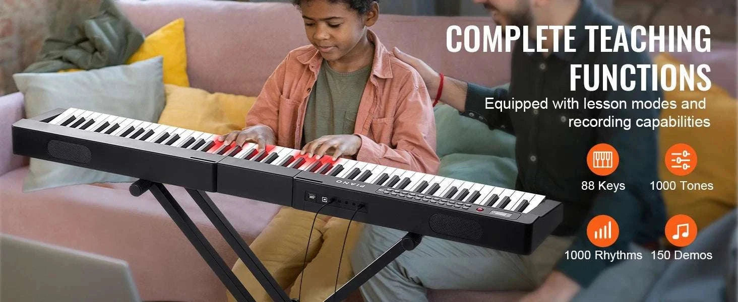 88-Key Digital Piano Keyboard with Stand, 1000 Tones & Bluetooth-Without Stand / spain