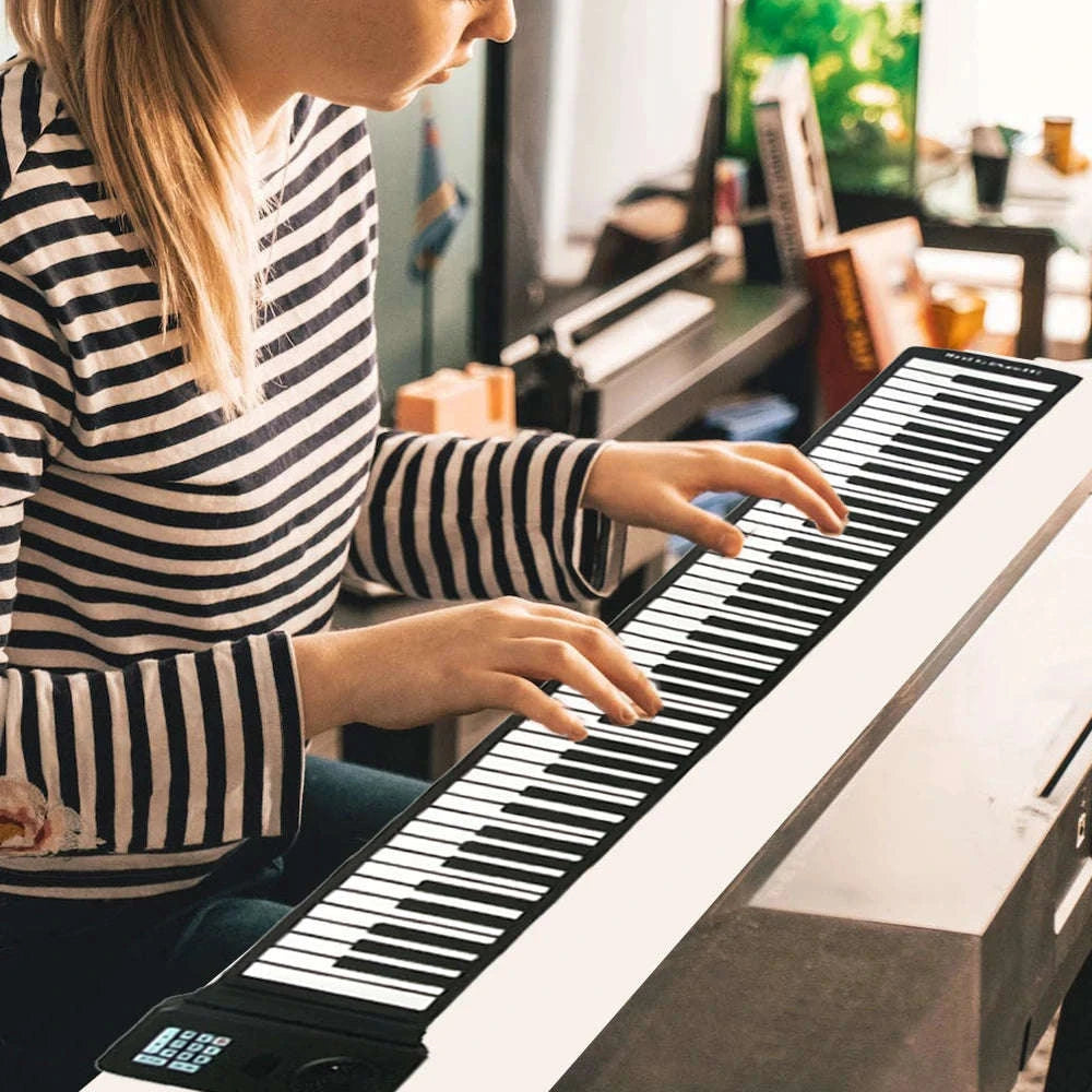 88 Keys Roll Up Piano Keyboard with Speaker Portable Foldable-88 Keys / france