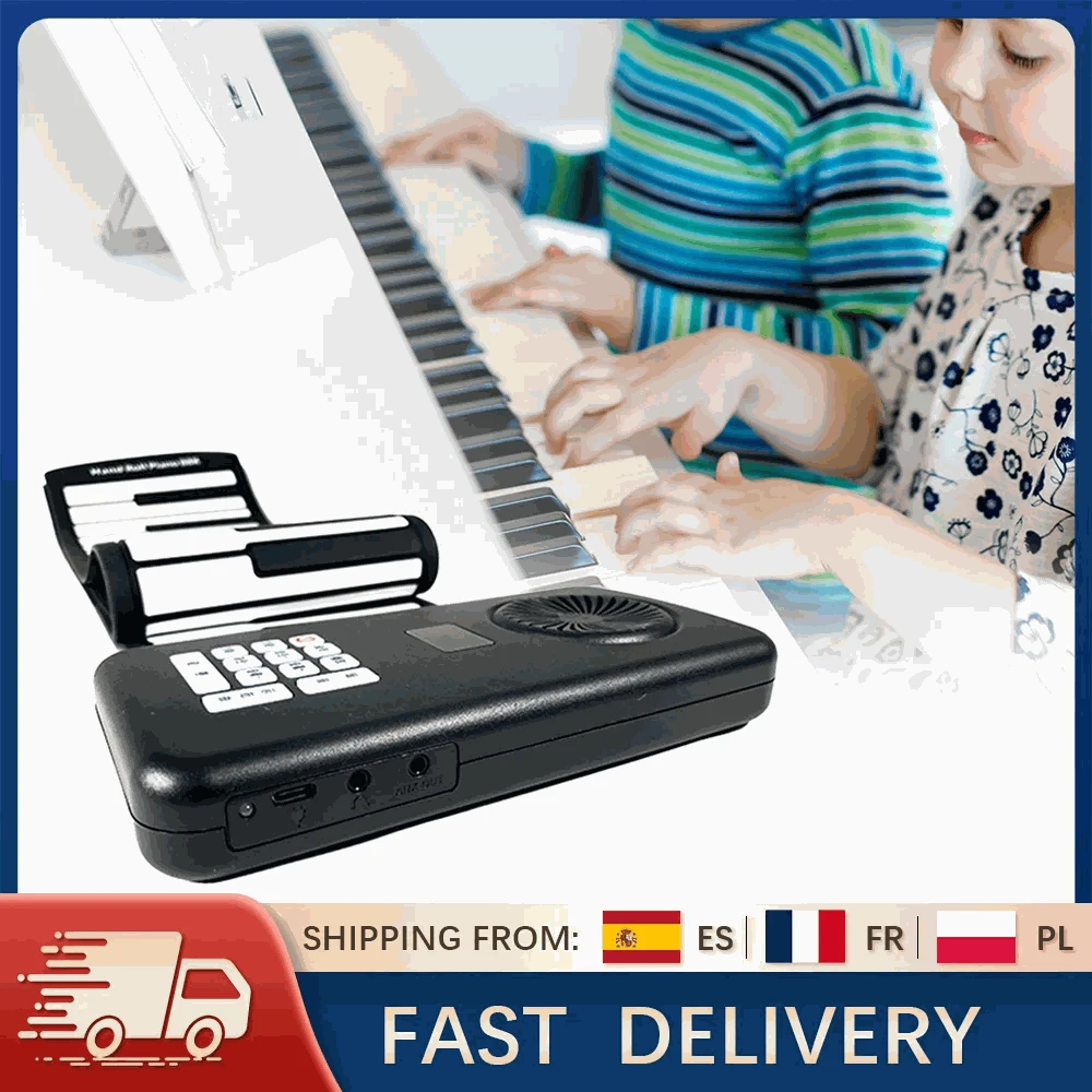 88 Keys Roll Up Piano Keyboard with Speaker Portable Foldable-88 Keys / france
