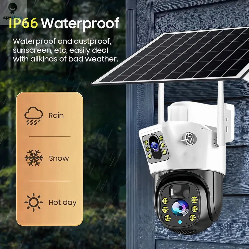 8MP Solar 4G SIM Card Wifi Outdoor IP Wireless Security CCTV HD Surveillance PTZ Camera Night Vision PIR Human Detection V380PRO Spy-shop.com