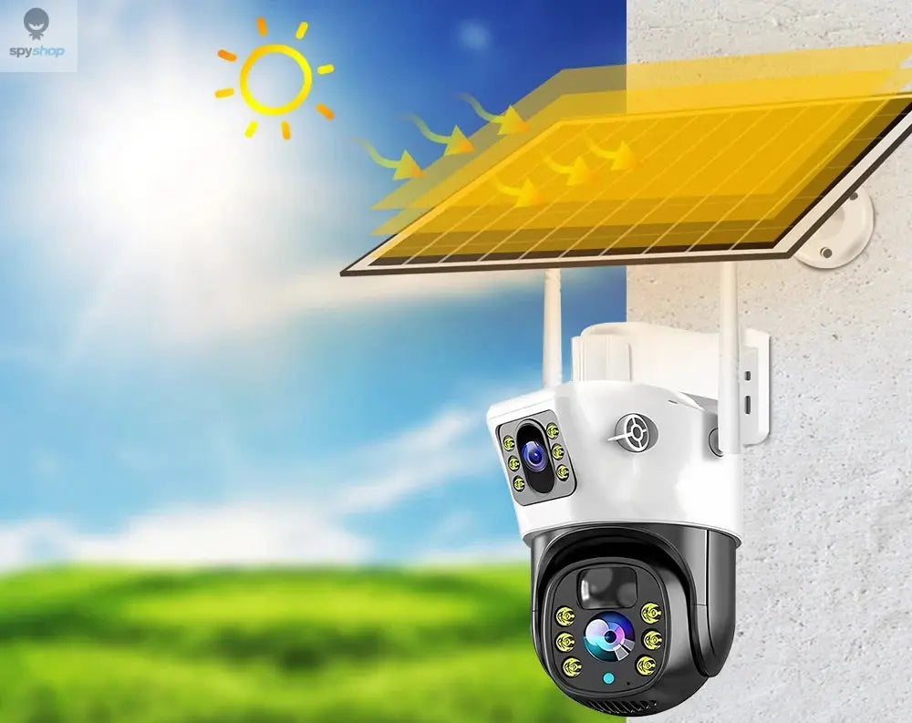 8MP Solar 4G SIM Card Wifi Outdoor IP Wireless Security CCTV HD Surveillance PTZ Camera Night Vision PIR Human Detection V380PRO Spy-shop.com