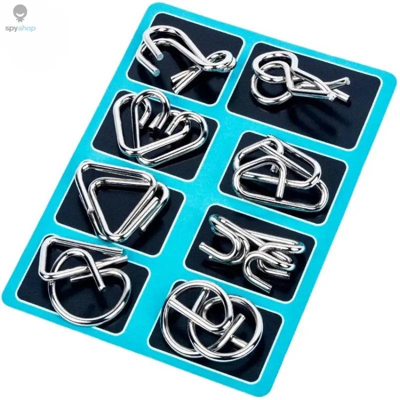 8Pcs/Set Metal Montessori Puzzle Wire Mind Brain Teaser Puzzles Children Adults Interactive Game Reliever Educational Toys Spy-shop.com