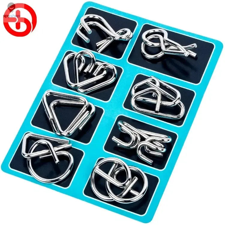 8Pcs/Set Metal Montessori Puzzle Wire Mind Brain Teaser Puzzles Children Adults Interactive Game Reliever Educational Toys Spy-shop.com