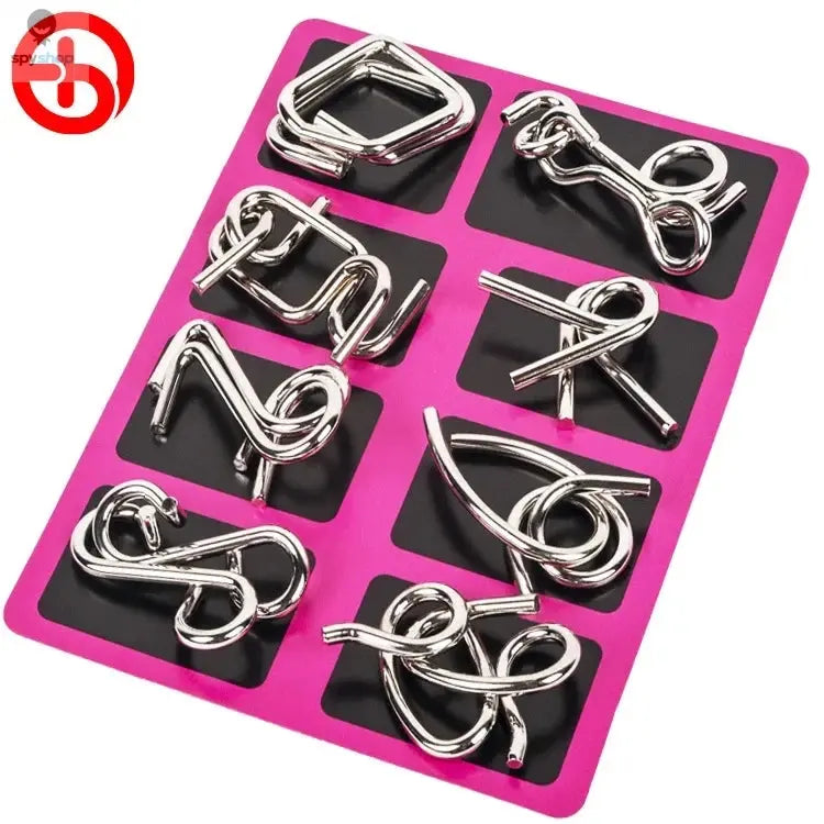 8Pcs/Set Metal Montessori Puzzle Wire Mind Brain Teaser Puzzles Children Adults Interactive Game Reliever Educational Toys Spy-shop.com