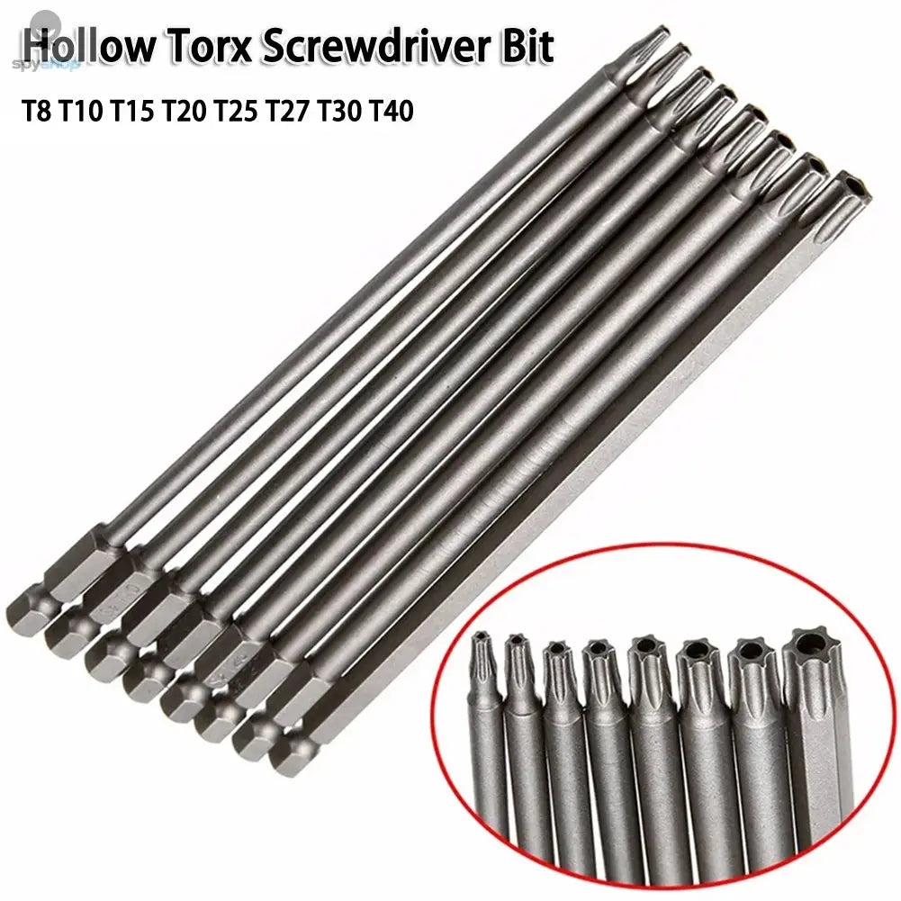 8Pcs Torx Screwdriver Bit 1/4'' Shank Hex Wind Drill Head 150mm 200mm Screw Wrench Magnetic Star T8 T10 T15 T20 T25 T27 T30 T40