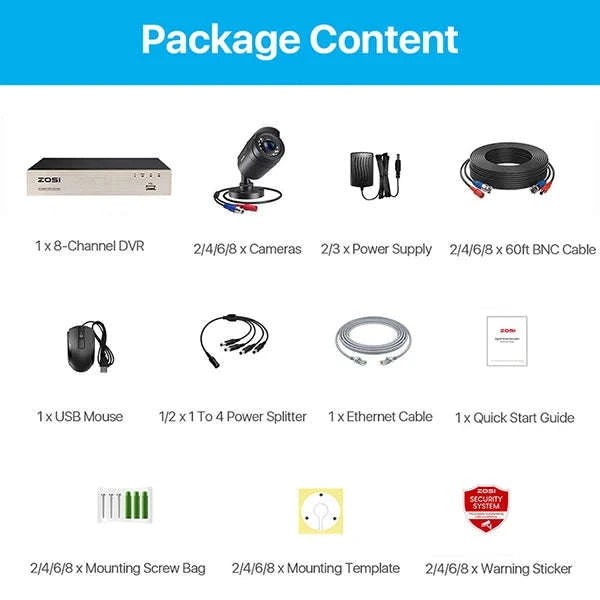 8CH 1080P Wired Security Camera System with DVR-8CH DVR x 4 Cameras / 500g / spain