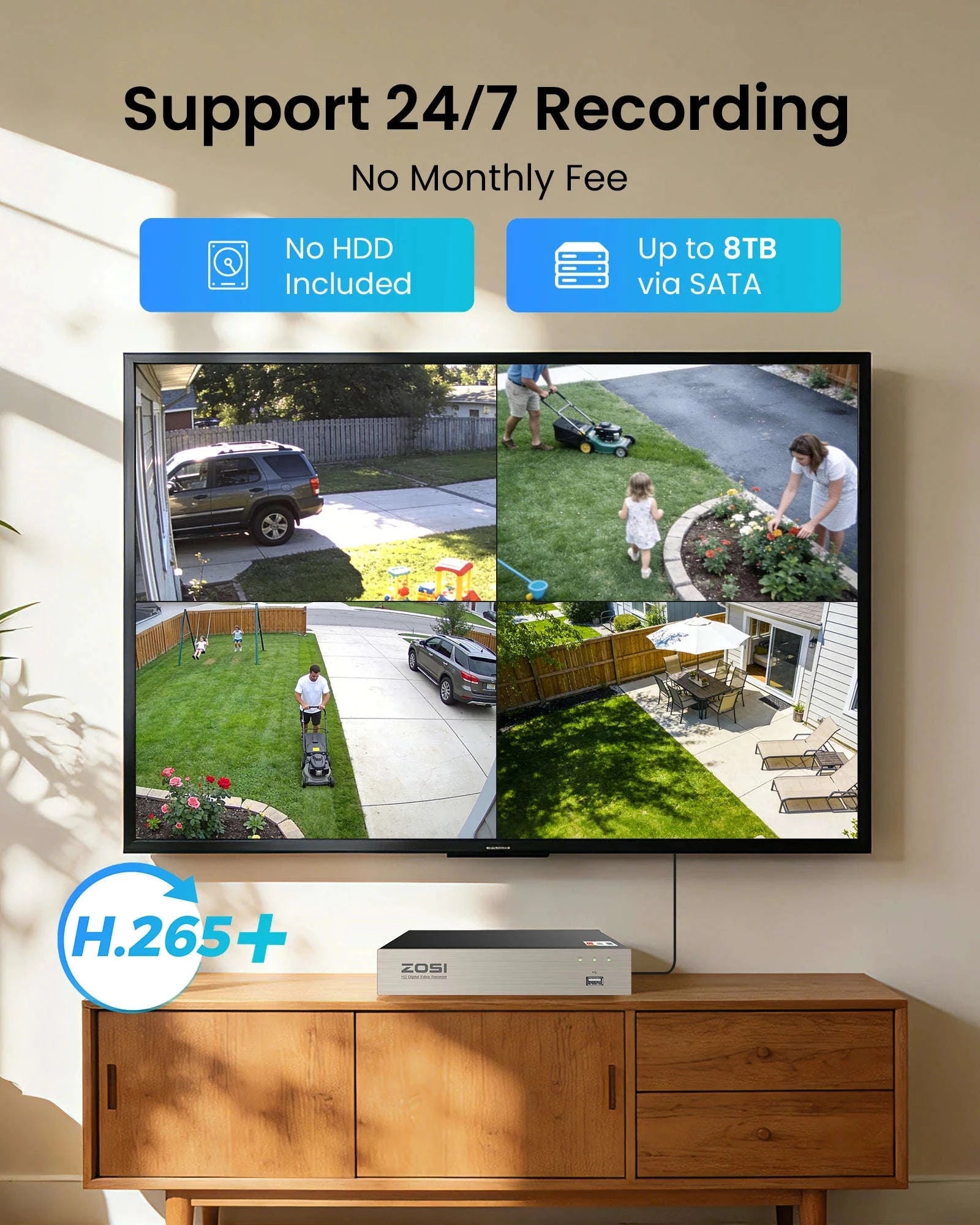 8CH 1080P Wired Security Camera System with DVR-8CH DVR x 4 Cameras / 500g / spain