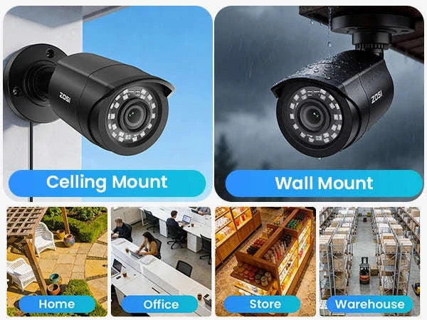 8CH 1080P Wired Security Camera System with DVR-8CH DVR x 4 Cameras / 500g / spain