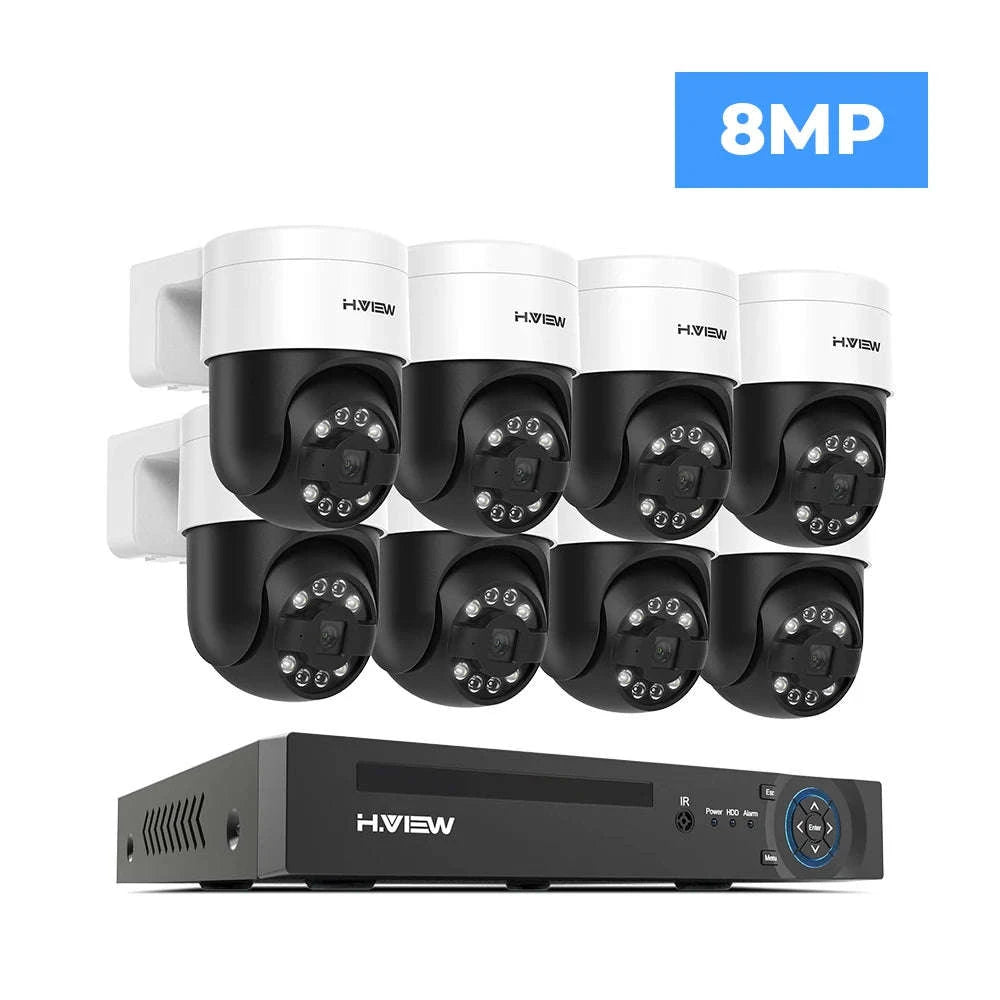 8CH 4K PoE CCTV Security Camera System with PTZ and AI Detection-8MP 4PCS Cameras / China Mainland / None