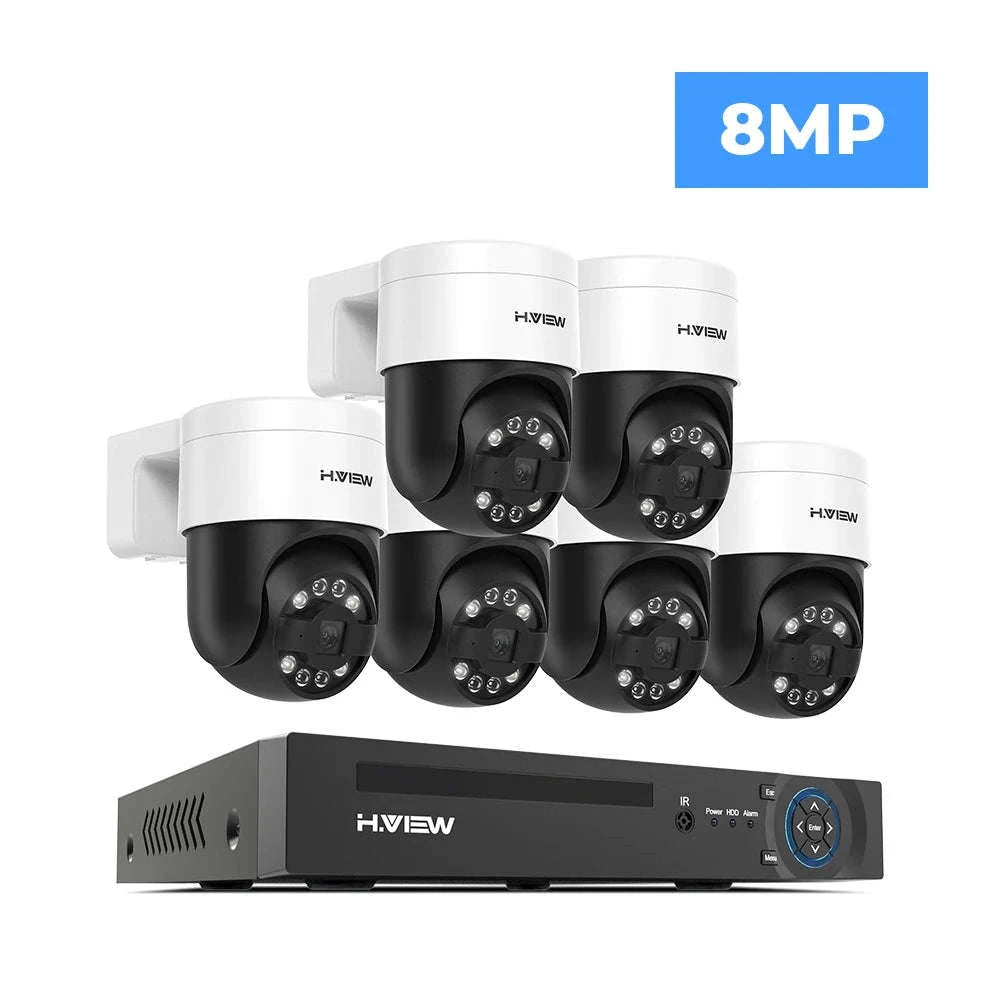 8CH 4K PoE CCTV Security Camera System with PTZ and AI Detection-8MP 4PCS Cameras / China Mainland / None