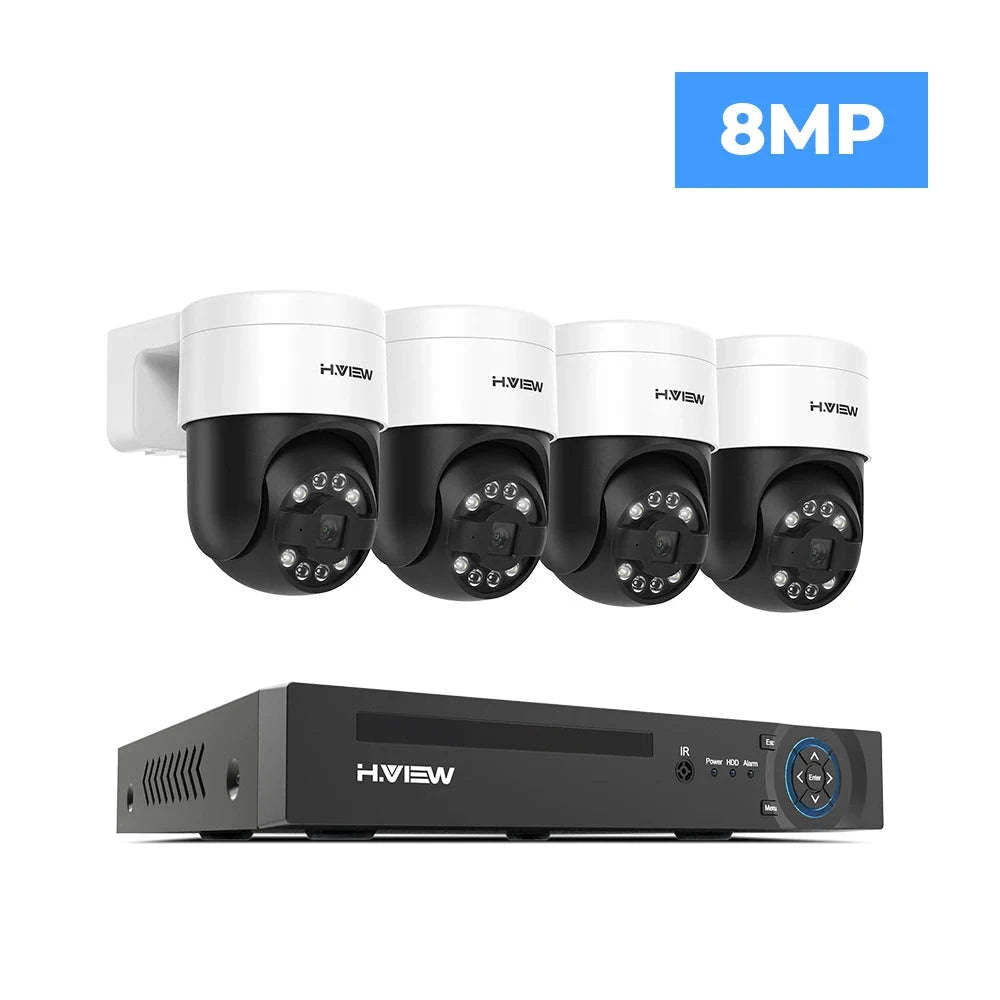 8CH 4K PoE CCTV Security Camera System with PTZ and AI Detection-8MP 4PCS Cameras / China Mainland / None