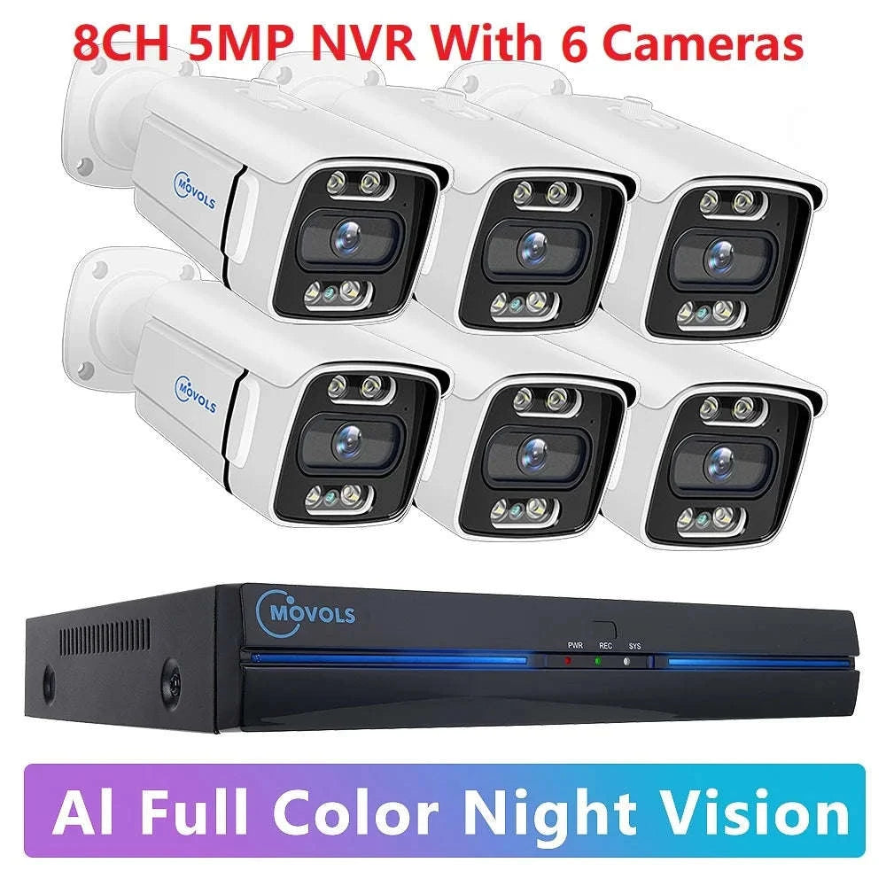 8CH PoE Security Camera System 5MP/8MP NVR Kit with Two-Way Audio-8CH 5MP With 6 Cam / Poland / 4T