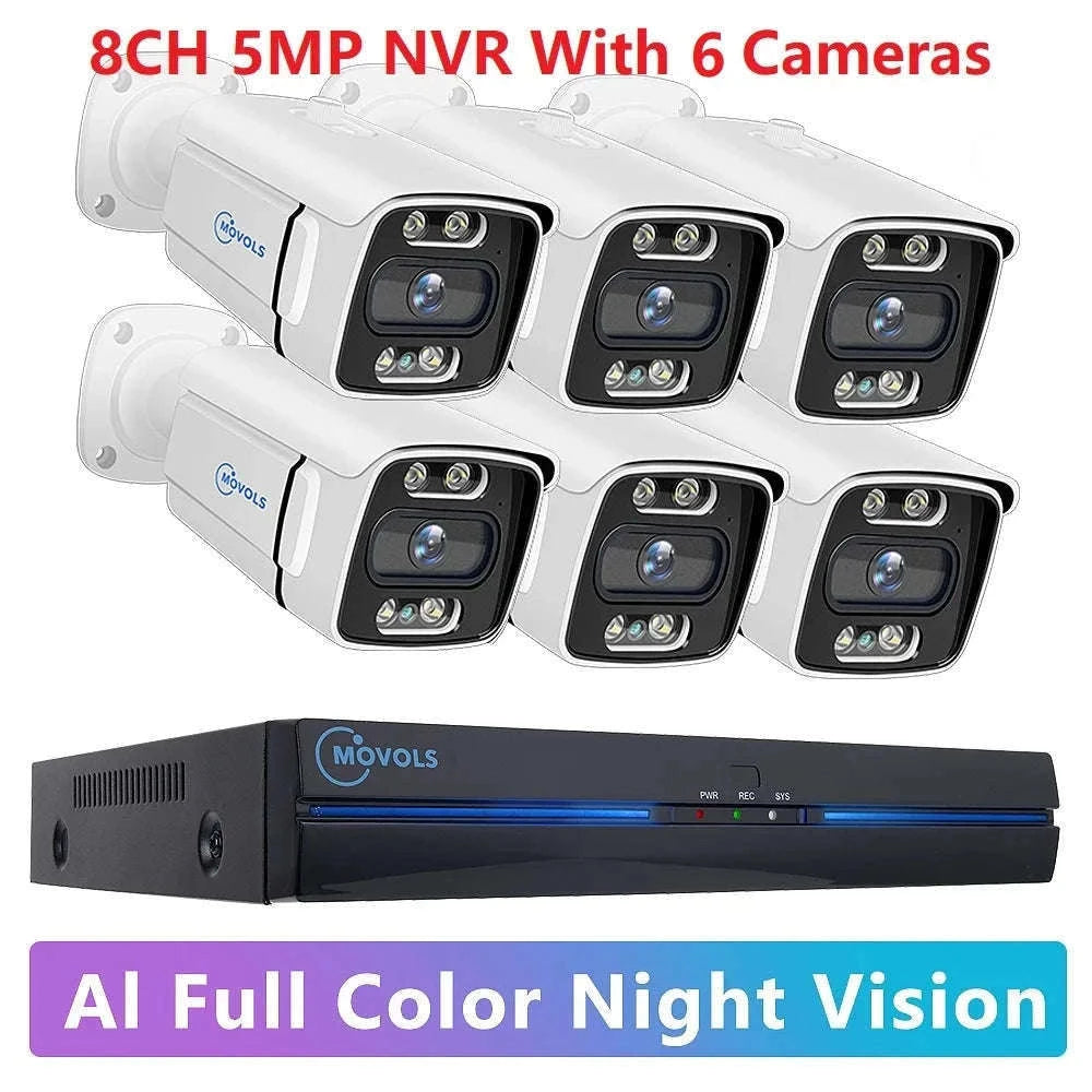 8CH PoE Security Camera System 5MP/8MP NVR Kit with Two-Way Audio-8CH 5MP With 6 Cam / Poland / 4T