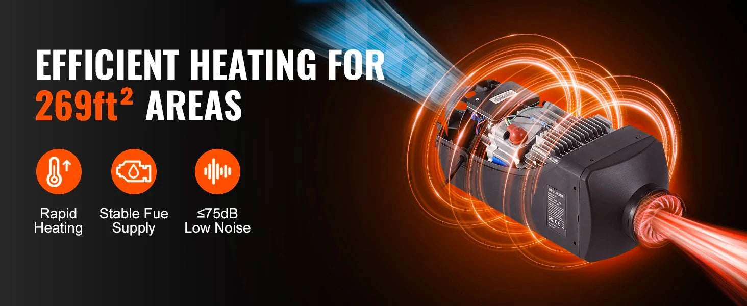 8KW 12V Diesel Air Heater with Bluetooth & Altitude Control-8KW Bluetooth / United States