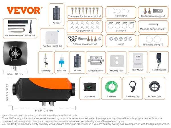 8KW 12V Diesel Air Heater with Bluetooth & Altitude Control-8KW Bluetooth / United States