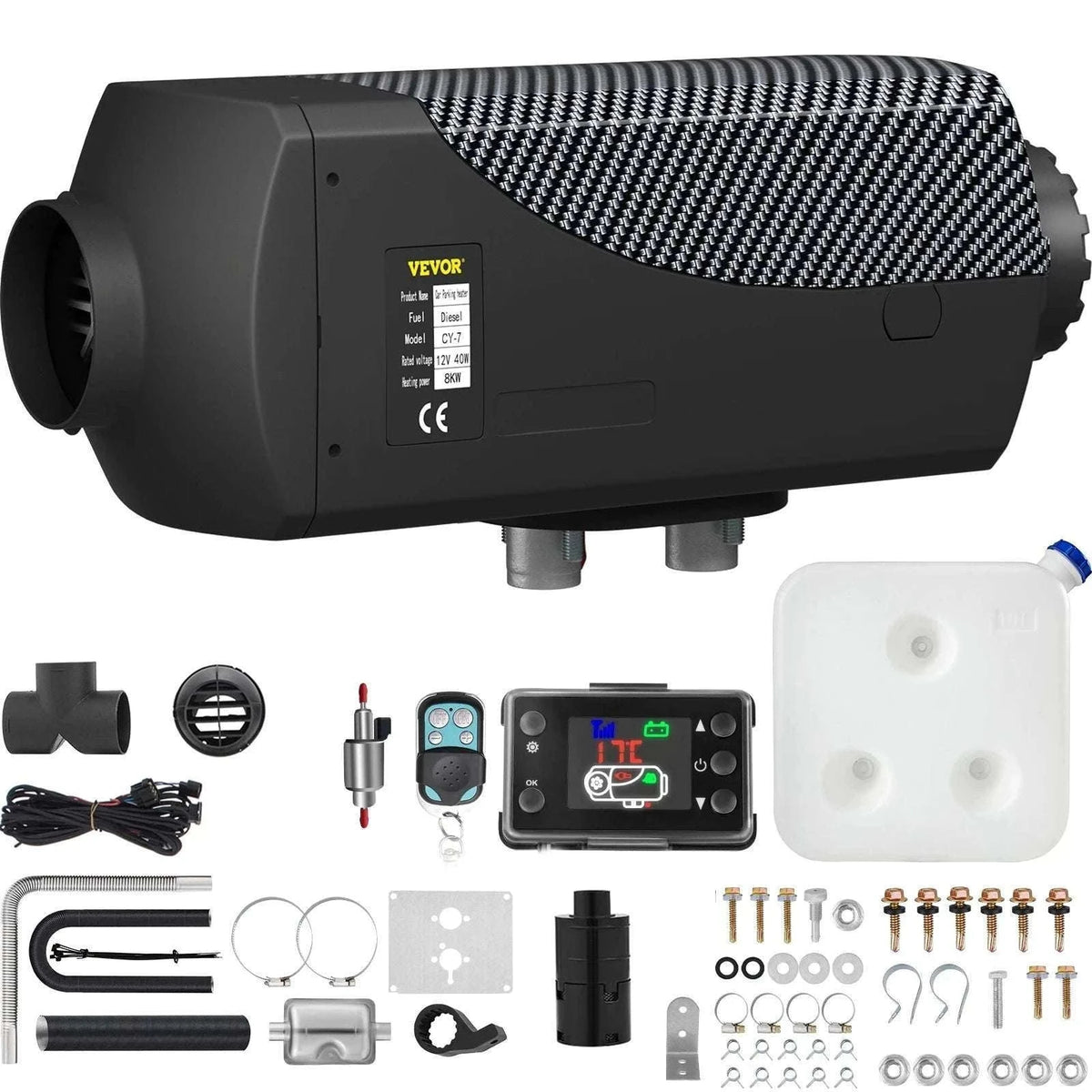 8KW 12V Diesel Air Heater with Remote & LCD for Vehicles-8KW / spain