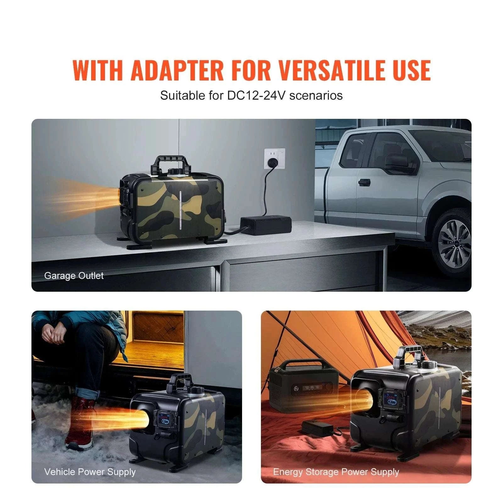 8KW Diesel Air Heater 12V/24V with Bluetooth, CO Alarm & Display-8KW / spain