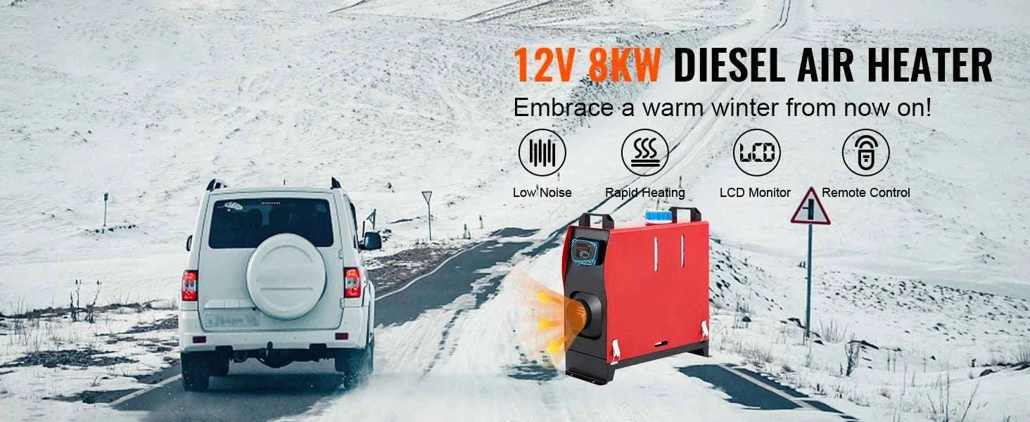 8KW Diesel Air Heater 12V All-in-One for RV, Truck & Van-LCD Switch / france