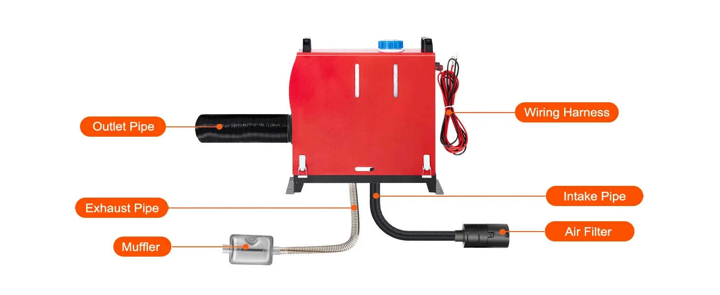8KW Diesel Air Heater 12V All-in-One with Remote & LCD Control-Russian Federation