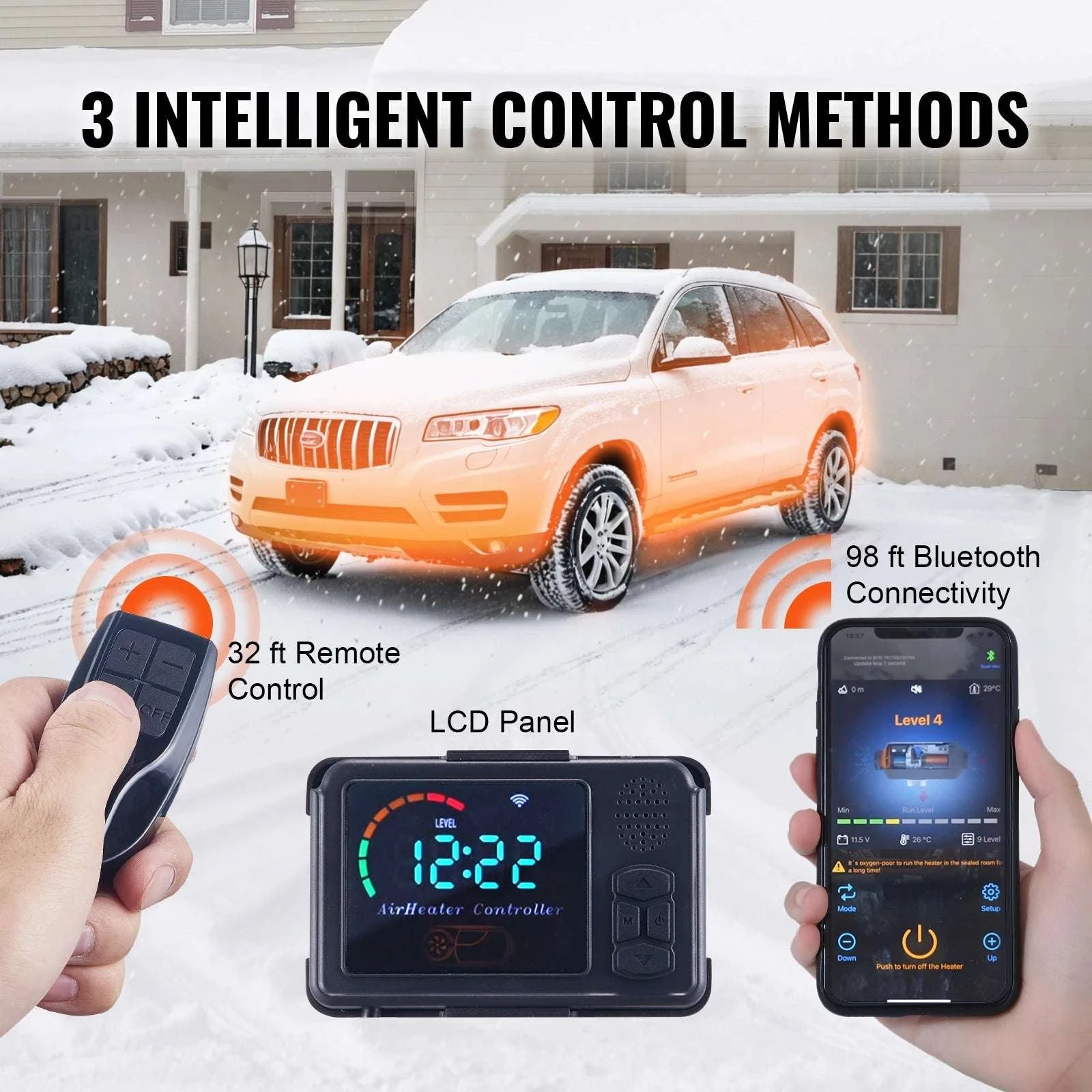 8KW Diesel Air Heater 12V Bluetooth Portable for Car RV Camper-8KW Bluetooth / United States